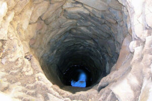 View from top of dug well