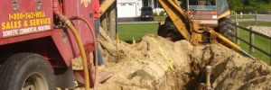 Crew working on digging a new water well