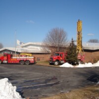 Northeast Water Wells vehicles at job site
