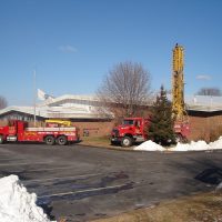 Northeast Water Wells vehicles at job site