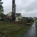 Well Drilling Rig in Residential Neighborhood